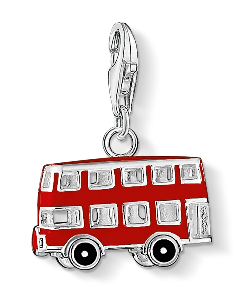 Thomas Sabo Damen Charm-Anhänger London Bus, Sterlingsilber, Charm Club Collection Rot