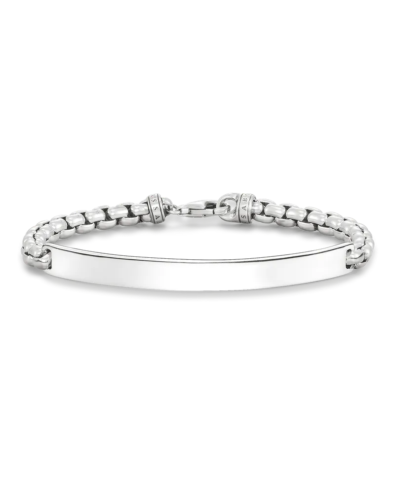 Thomas Sabo Herren Armband Venizianerkette mit Gravur, Sterlingsilber Silberfarben