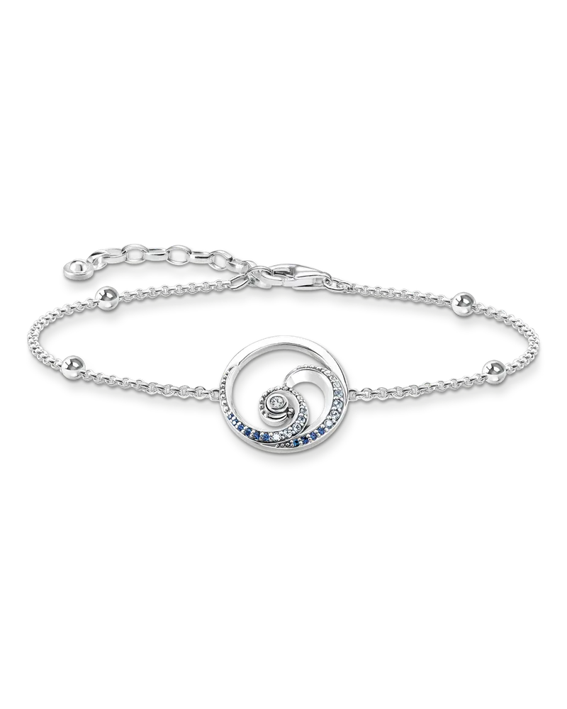 Thomas Sabo Damen Armband Welle mit Steinen, Sterlingsilber Dunkelblau