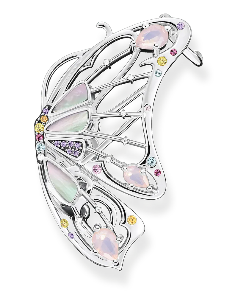 Thomas Sabo Damen Einzel Ohrring Schmetterling silber, Sterlingsilber geschwärzt Blau