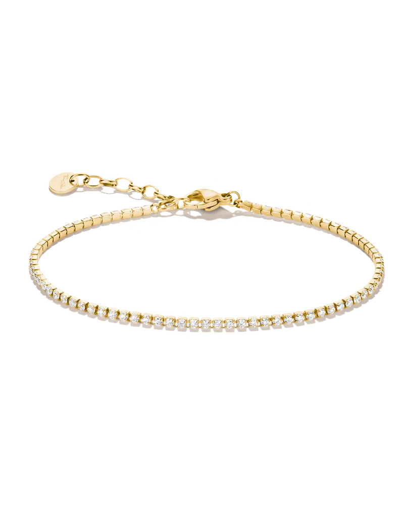 Thomas Sabo Tennisarmband mit weißem Zirkonia weiß A2267-S02-14-L19V Gelbgoldfarben