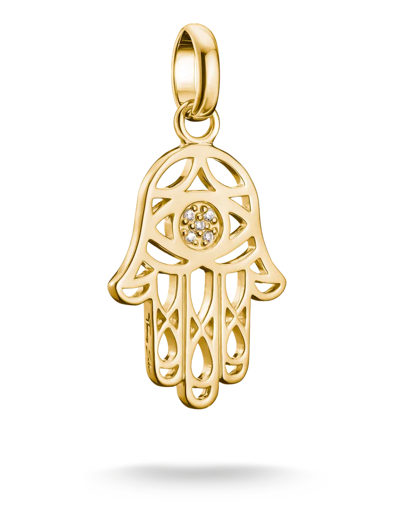 Thomas Sabo Damen Charm-Anhänger Hamsa Connect vergoldet, Sterlingsilber Gelbgold vergoldet Gelbgoldfarben