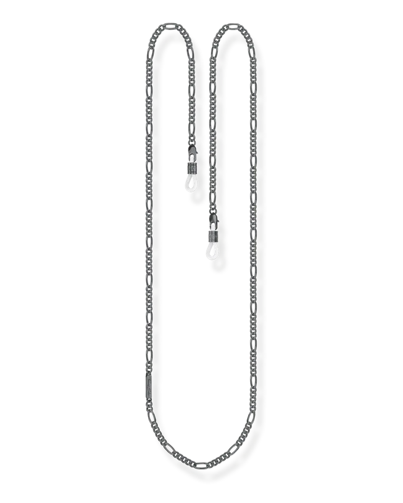 Thomas Sabo Herren Brillenkette Figaro schwarz, Edelstahl Schwarz