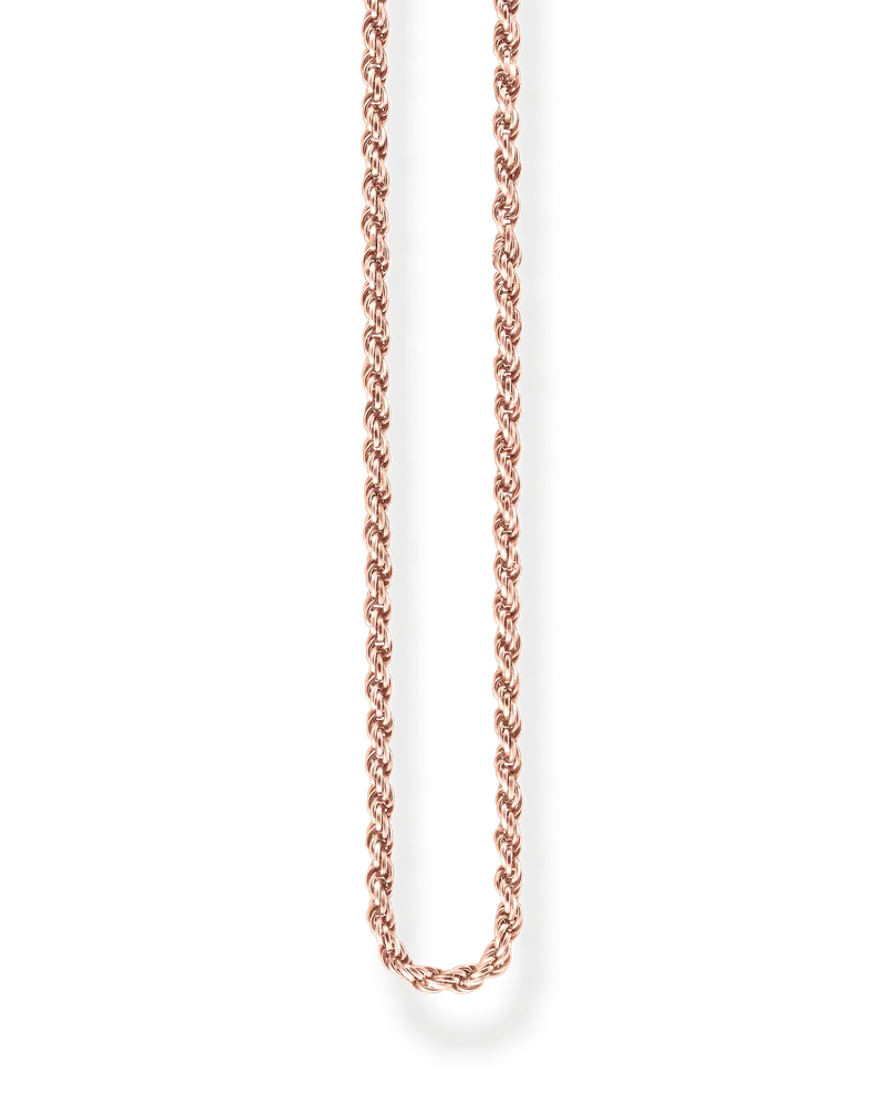Thomas Sabo Damen Kordelkette Stärke 1,1 mm, Sterlingsilber Roségold vergoldet Roségoldfarben