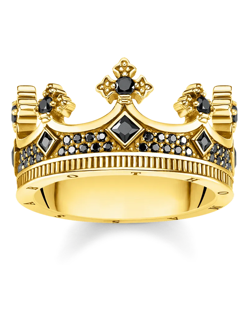 Thomas Sabo Herren Ring Krone gold, Sterlingsilber Gelbgold vergoldet Gelbgoldfarben