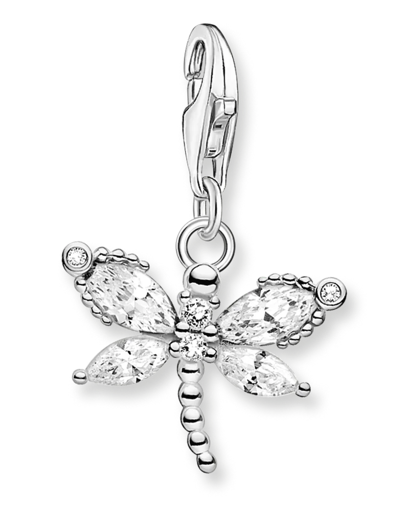 Thomas Sabo Damen Charm-Anhänger Libelle Silber, Sterlingsilber, Charm Club Collection Silberfarben