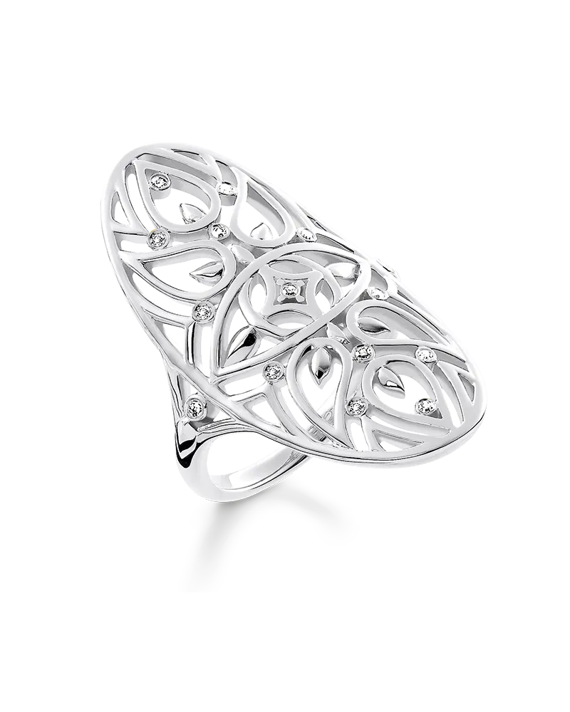 Thomas Sabo Damen Ring Ornament, Sterlingsilber Silberfarben