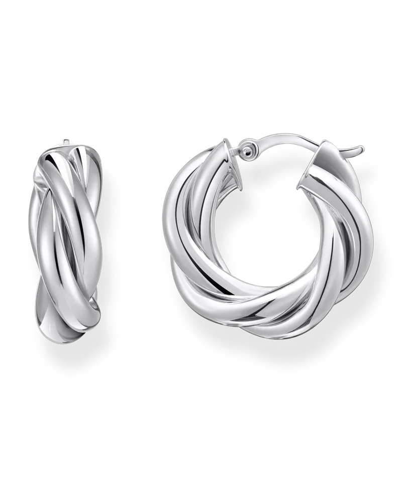 Thomas Sabo Damen Creolen gedrehtes Design Silber, Sterlingsilber Silberfarben
