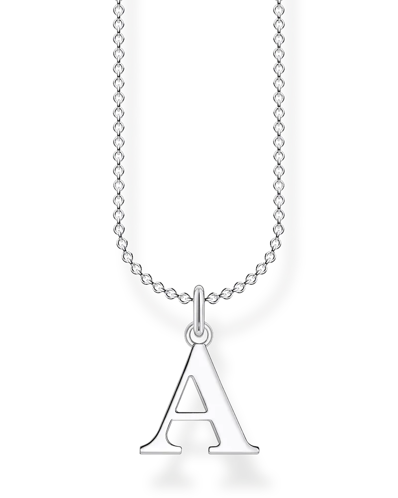 Thomas Sabo Damen Kette Buchstabe A, Sterlingsilber, Charming Collection Silberfarben