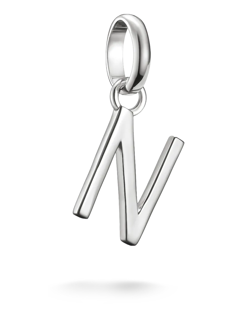 Thomas Sabo Damen Charm-Anhänger Buchstabe N Connect Silber, Sterlingsilber Silberfarben