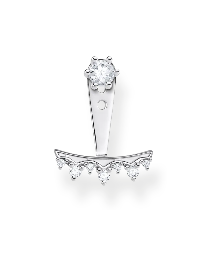 Thomas Sabo Damen Einzel Ohrstecker weiße Steine silber, Sterlingsilber, Charming Collection Silberfarben