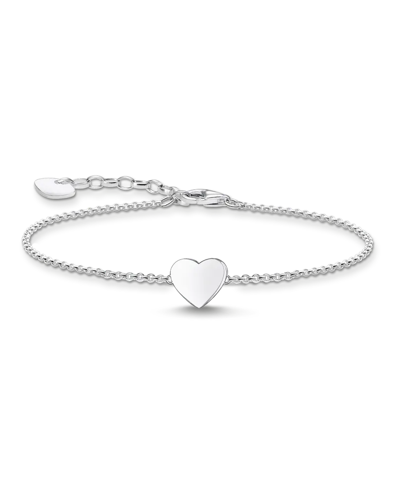 Thomas Sabo Damen Armband Herz silber mit Gravur, Sterlingsilber Silberfarben