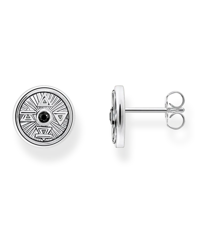 Thomas Sabo Herren Ohrstecker Elements of Nature silber, Sterlingsilber Schwarz