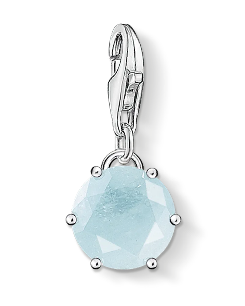 Thomas Sabo Damen Charm-Anhänger blauer Stein, Sterlingsilber, Charm Club Collection Hellblau