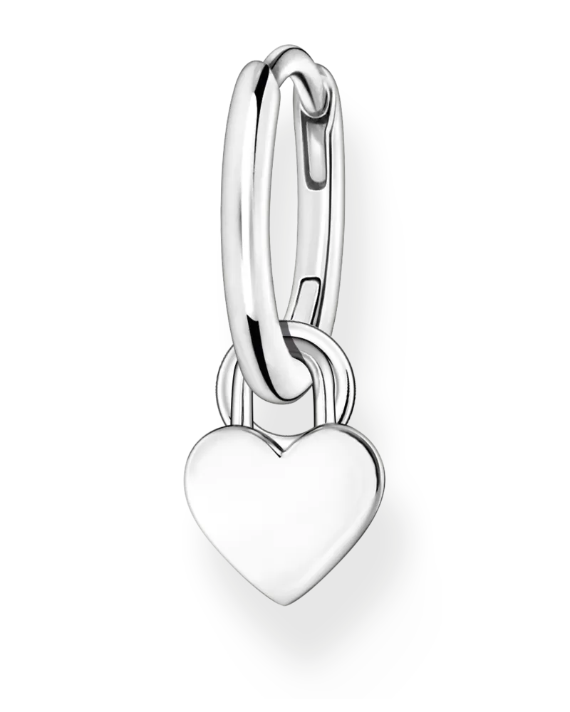 Thomas Sabo Einzel Creole mit Herz Anhänger Silber Silberfarben