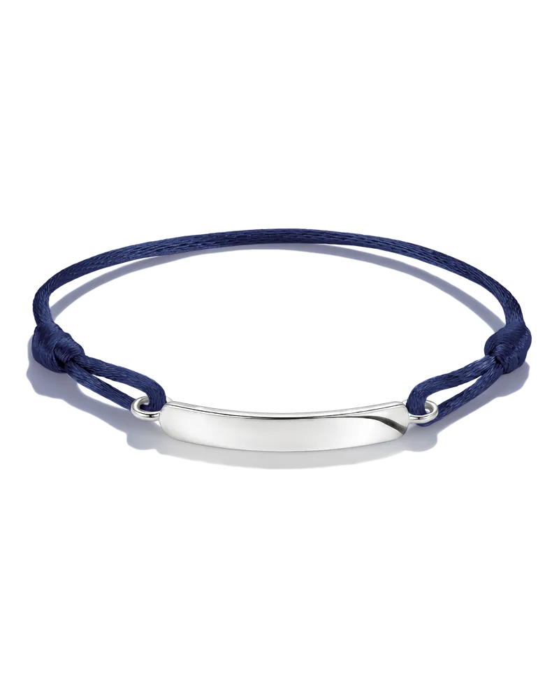Thomas Sabo Damen Textilarmband gravierbar dunkelblau, Sterlingsilber Dunkelblau