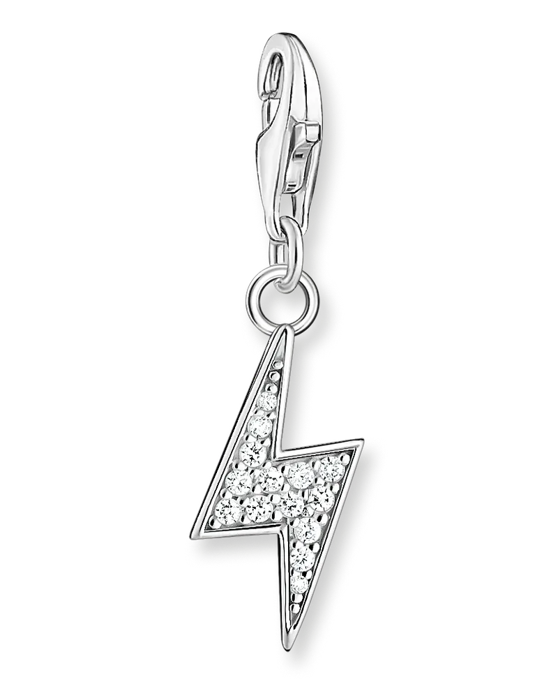 Thomas Sabo Damen Charm-Anhänger Blitz silber, Sterlingsilber, Charm Club Collection Weiß
