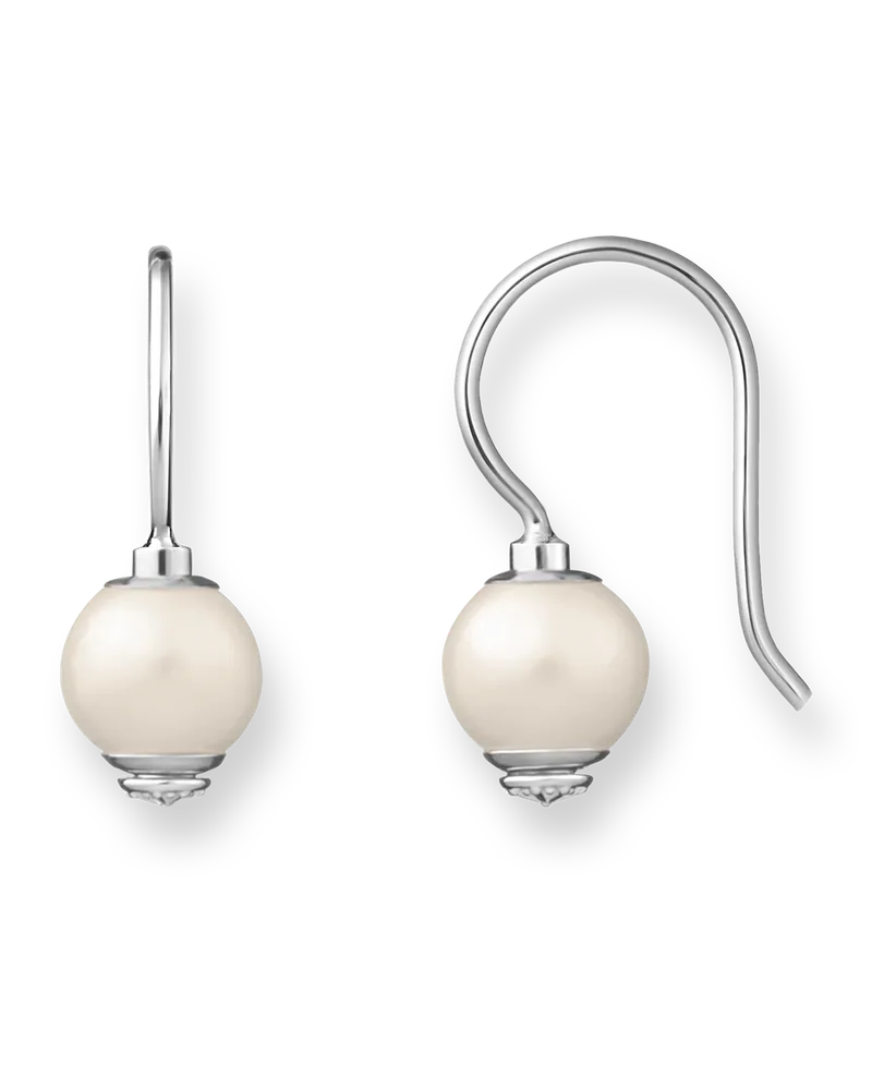 Thomas Sabo Damen Perlenohrringe, Sterlingsilber, Karma Beads Silberfarben