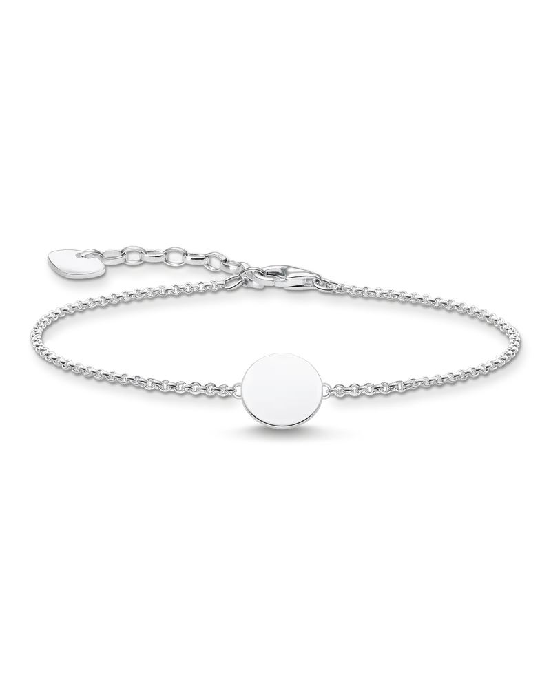 Thomas Sabo Damen Armband Coin silber mit Gravur, Sterlingsilber Silberfarben