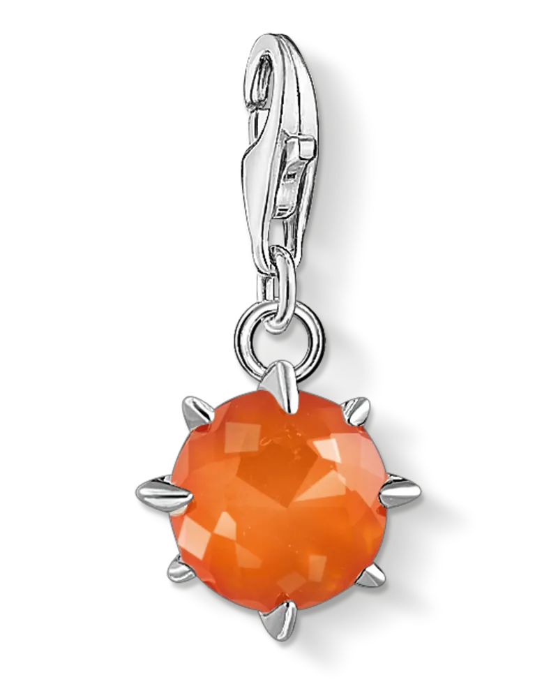Thomas Sabo Damen Charm-Anhänger Geburtsstein Januar, Sterlingsilber, Charm Club Collection Rot