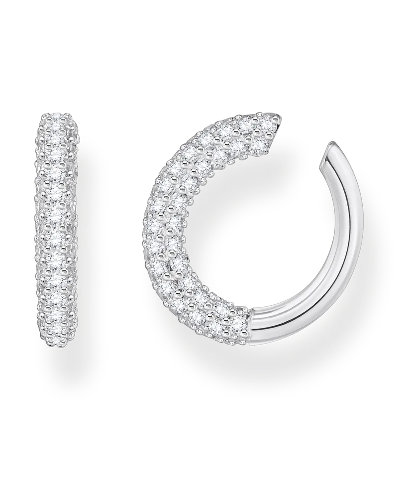 Thomas Sabo Damen Earcuff mit weißem Zirkonia-Pavé Silber, Sterlingsilber Silberfarben