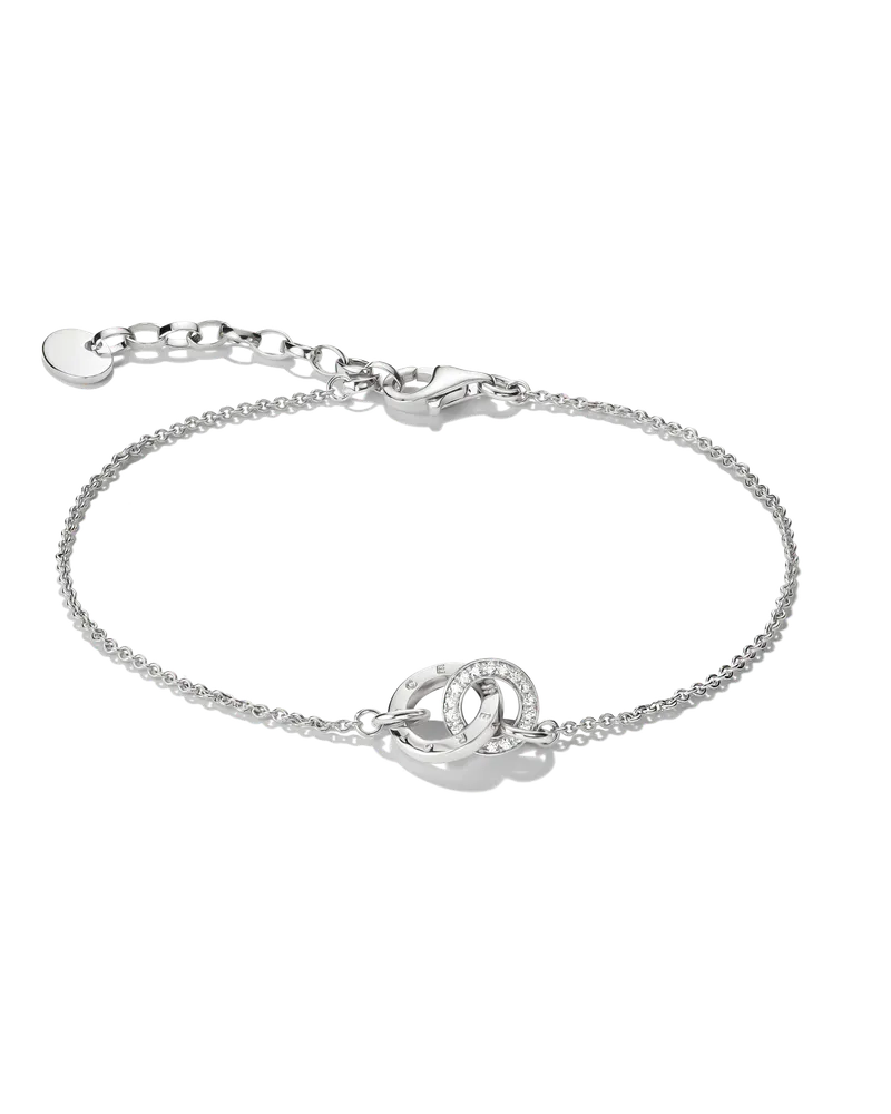 Thomas Sabo Damen Armband Together mit weißem Zirkonia, Sterlingsilber Silberfarben