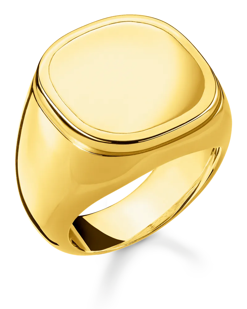 Thomas Sabo Herren Ring klassisch, Sterlingsilber Gelbgold vergoldet Gelbgoldfarben