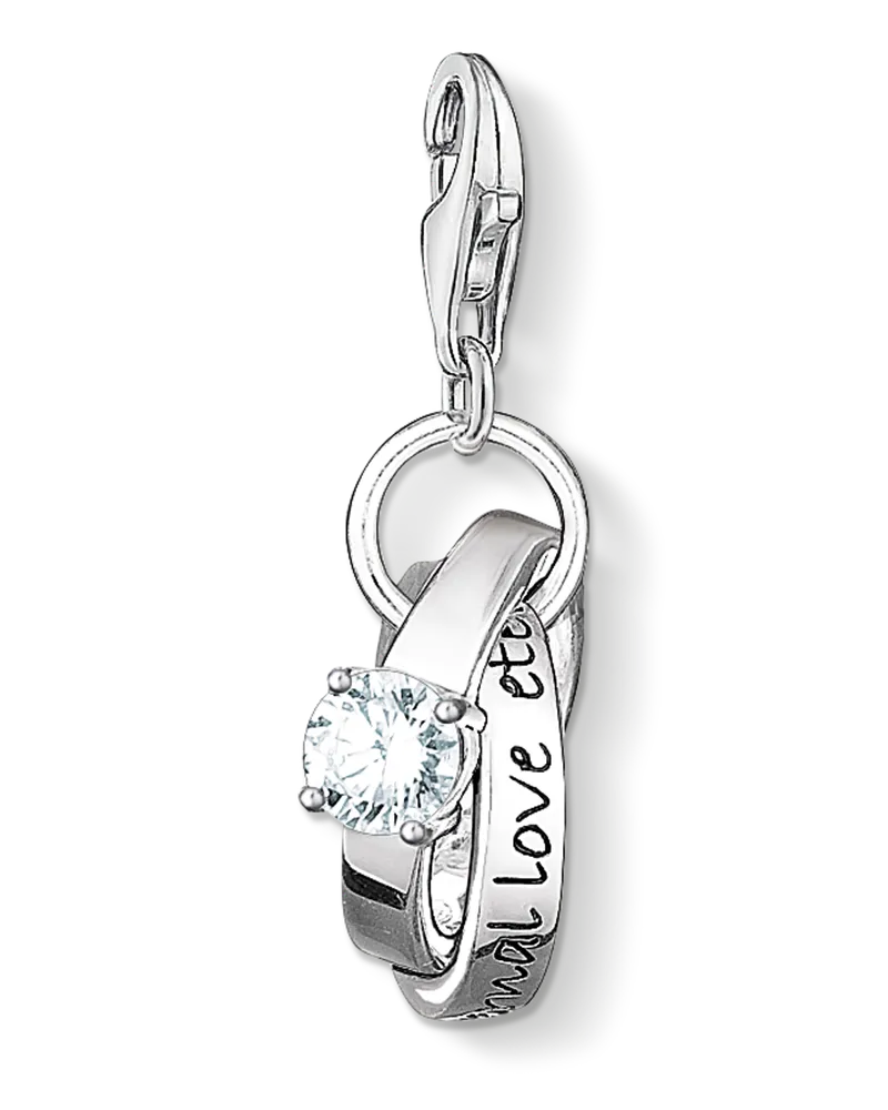 Thomas Sabo Damen Charm-Anhänger Eheringe, Sterlingsilber, Charm Club Collection Silberfarben