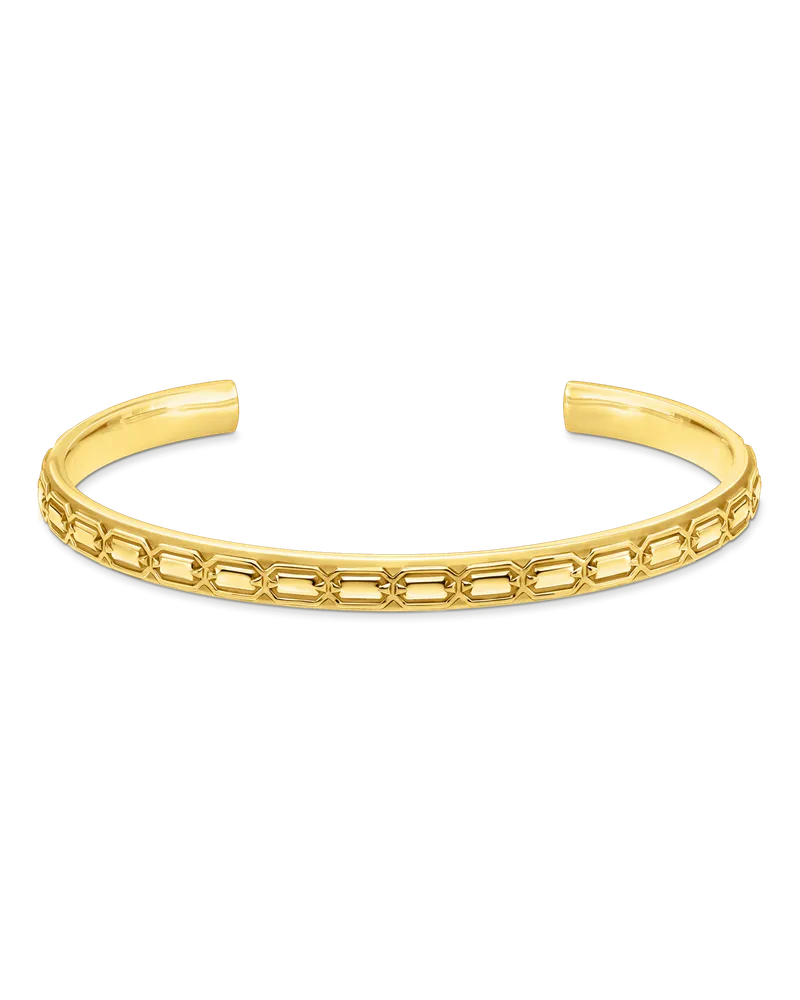 Thomas Sabo Herren Armreif Krokodilpanzer schmal vergoldet, Sterlingsilber Gelbgold vergoldet Gelbgoldfarben