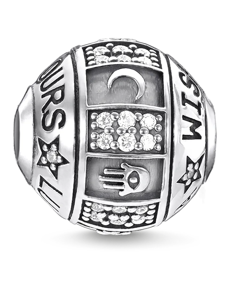 Thomas Sabo Damen Bead Schicksalsrad, Sterlingsilber, Karma Beads Silberfarben