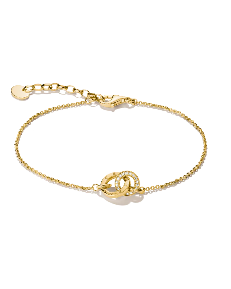 Thomas Sabo Damen Armband Together mit weißem Zirkonia, M01 Gelbgoldfarben