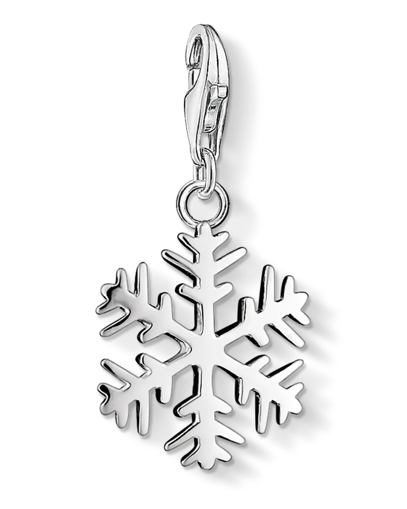 Thomas Sabo Damen Charm-Anhänger Schneeflocke, Sterlingsilber, Charm Club Collection Silberfarben
