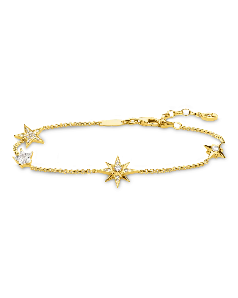Thomas Sabo Damen Armband Sterne gold, Sterlingsilber Gelbgold vergoldet Gelbgoldfarben