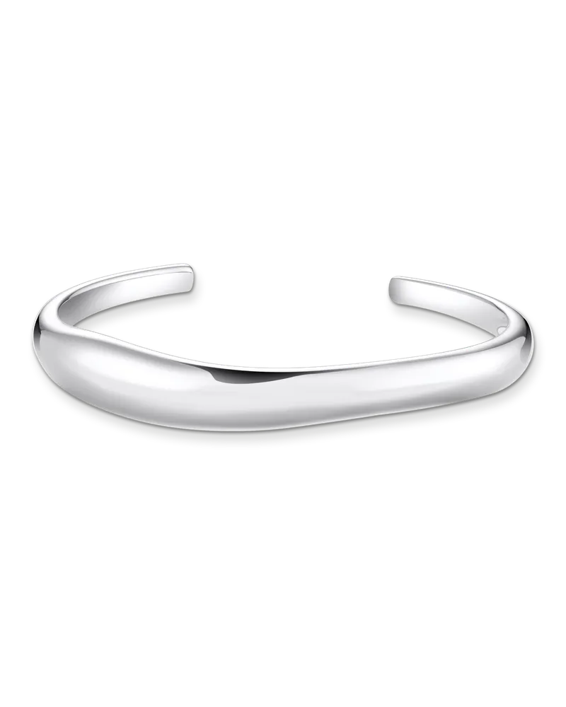 Thomas Sabo Damen Armreif mit geschwungener Form Silber, Sterlingsilber Silberfarben
