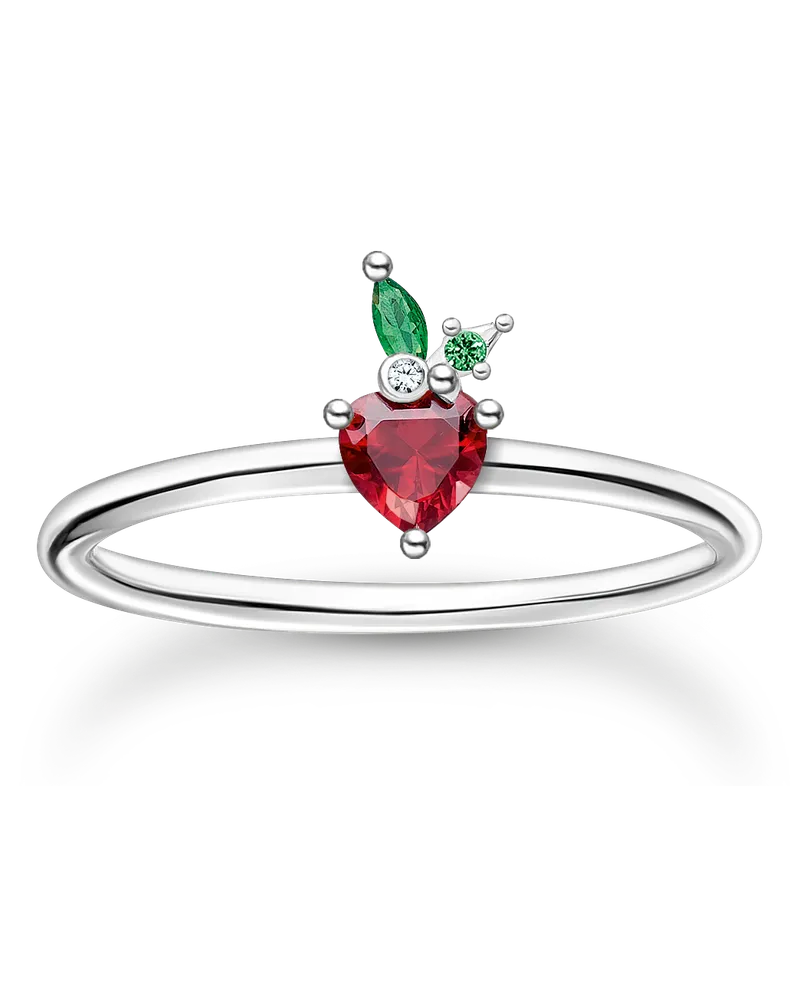 Thomas Sabo Damen Ring Erdbeere silber, Sterlingsilber, Charming Collection Grün