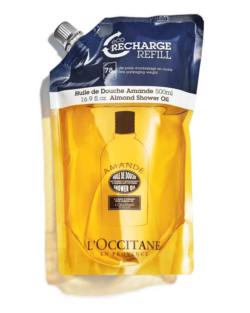 L'Occitane Mandel Duschöl Öko-Nachfüllpackung 500ML Weiss