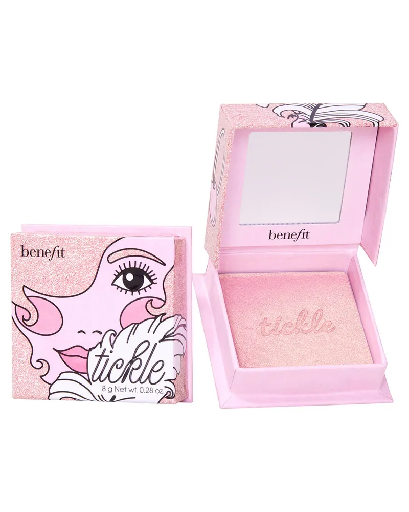 Benefit Tickle Highlighter in zartem Rosa mit Goldschimmer Silber