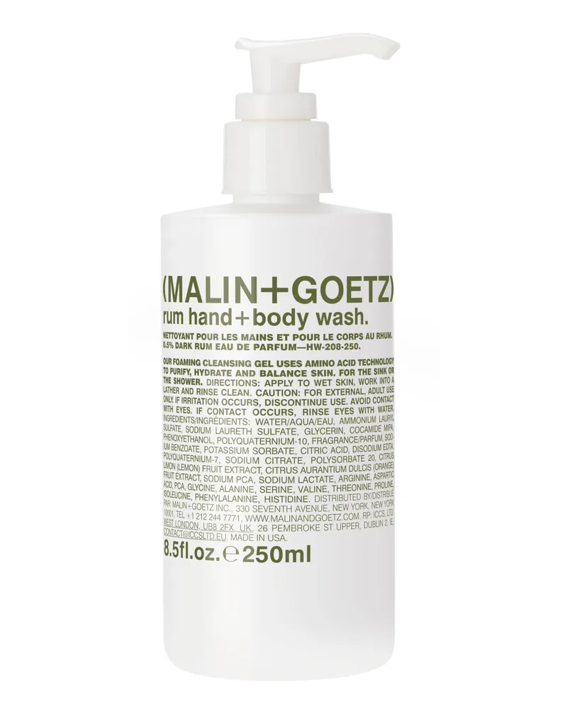 Malin+Goetz Rum Hand + Body Wash Weiss