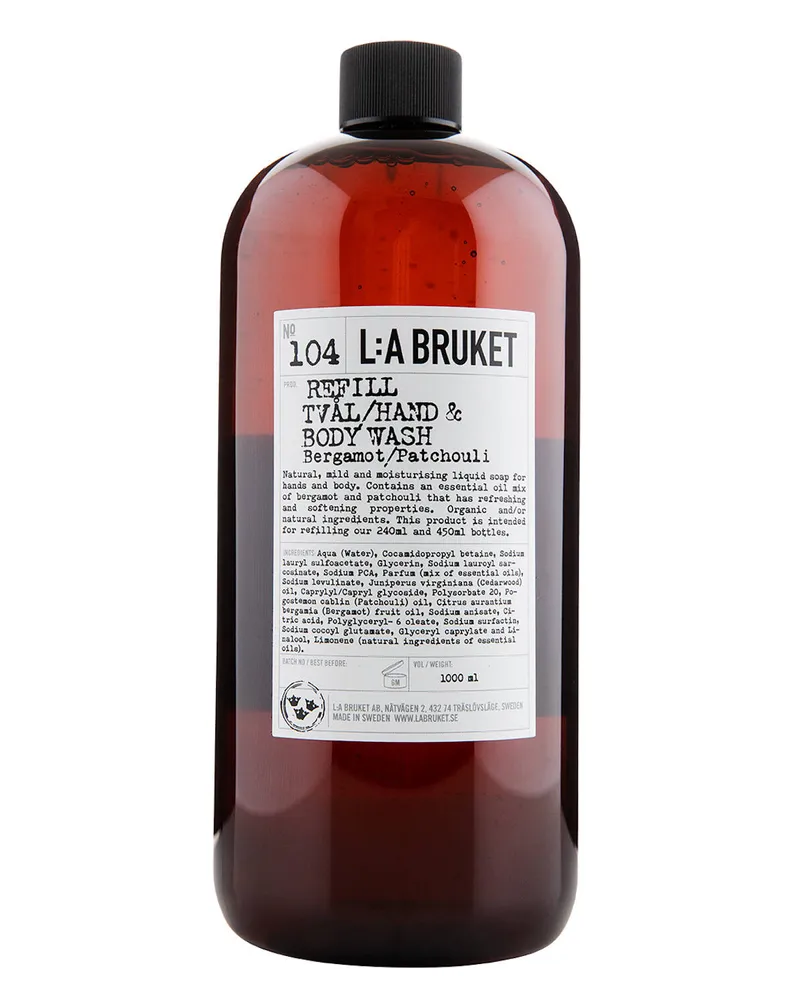 L:A Bruket No. 104 Hand&Body Wash Bergamot/Patchouli REFILL Weiss