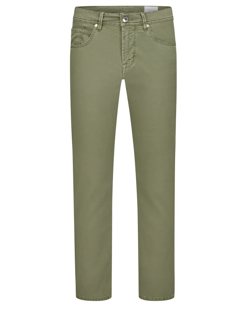 Baldessarini 5 Pocket Hose Jack in dezenten Bleached-Look, Regular Fit Oliv