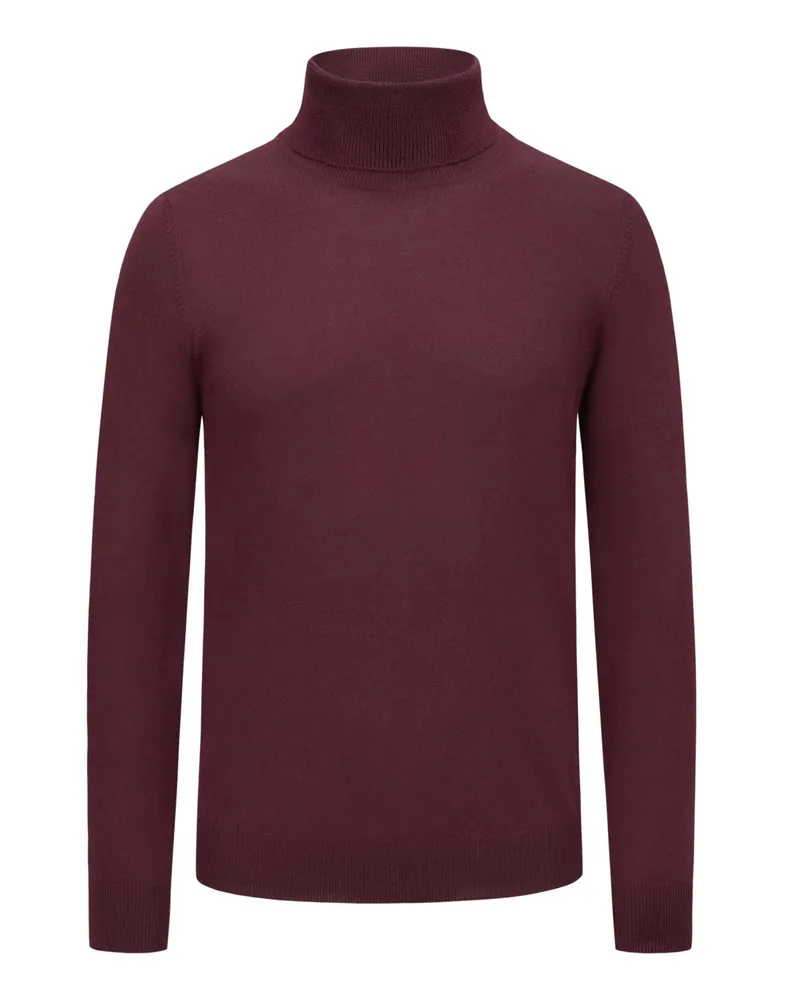 Gran Sasso Rollkragenpullover aus Merinowolle Bordeaux