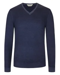 Gran Sasso Leichter Pullover mit V-Neck, Merino-Vintage Marine