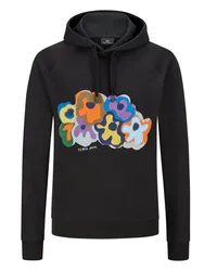 Paul Smith Hoodie mit farbigen Blumen-Motiven Schwarz