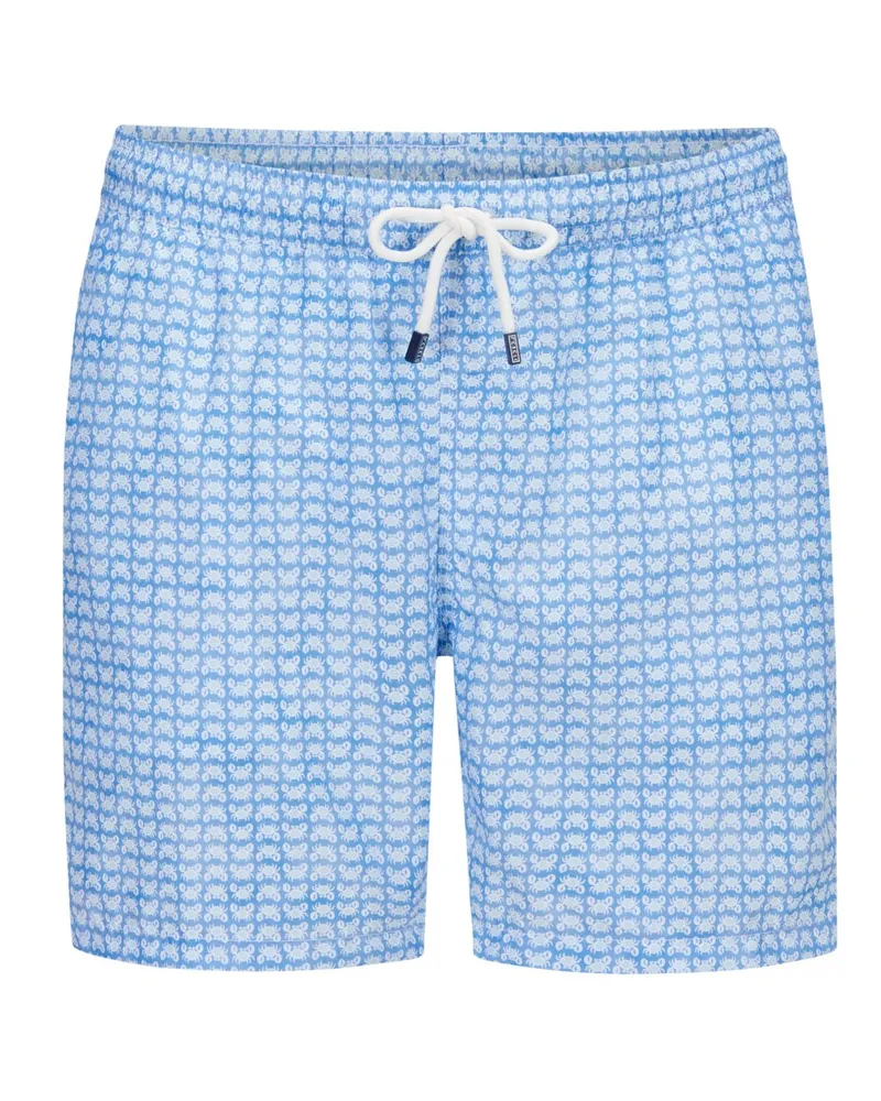 Fedeli Badehose mit Krabben-Print aus recyceltem Material Hellblau