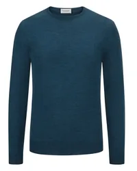 John Smedley Leichter Pullover aus Merinowolle mit O-Neck Blau