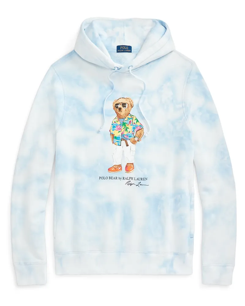 Ralph Lauren Hoodie in Batik-Optik mit Polobear-Print Hellblau