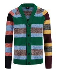 Paul Smith Strickjacke aus einem Wollgemisch mit Ringelmuster Grün