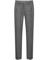 Briglia 1949 Leinenhose mit Seitenspanner, Bundfalte und Umschlag, Easy Fit Anthrazit