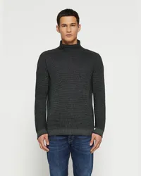 Dondup Wollpullover im Rippstrick mit Turtleneck Anthrazit