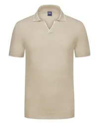 Fedeli Feinstrick-Poloshirt aus Leinen-Mix Beige